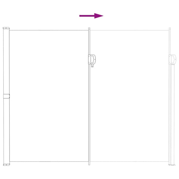 Utfällbar sidomarkis Sand 500 x 220 cm Polyester