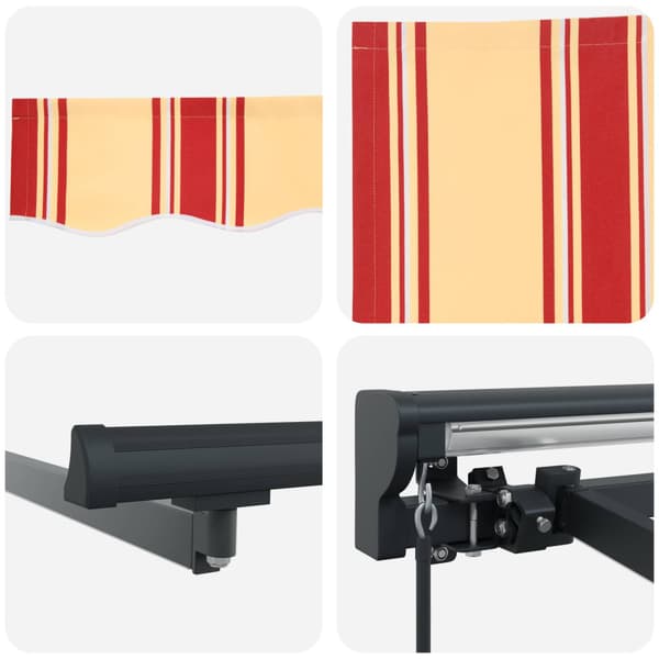 Manuell markisram med LED-lampor 3,5 x 2 m