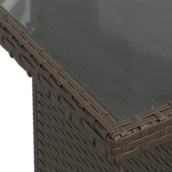 Trädgårdsoffset med kudde med lagring 9 pcs Brun Poly Rattan