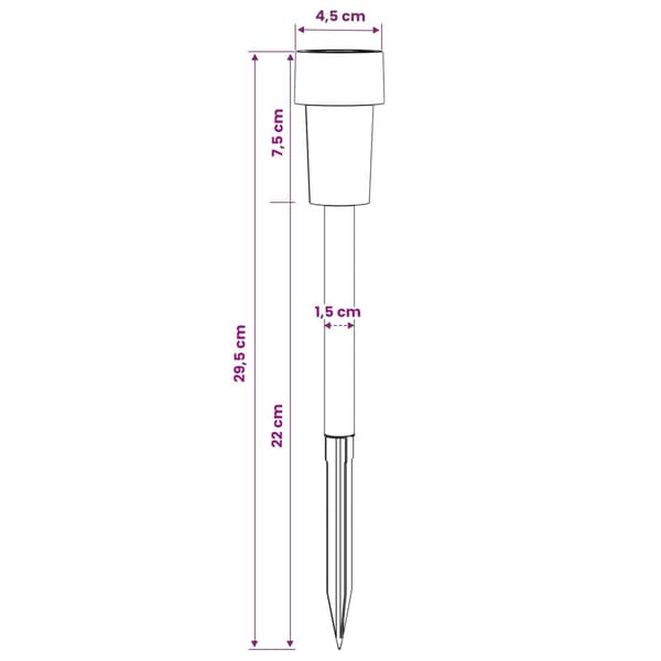 Utomhus solcellslampor med markspik 6 pcs Varmvit 29,5 cm