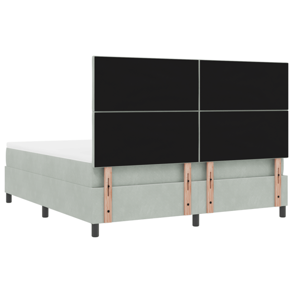 LED Box Säng med huvudgavel Ljusgrå 180 x 200 cm Sammet