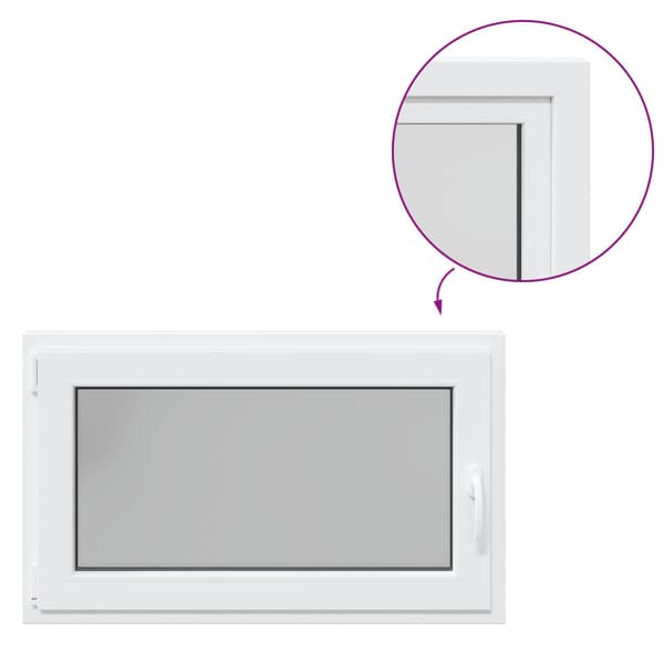 Källarfönster RISOR Vit 100 x 60 cm PVC och glas