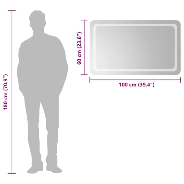 Badrumsspegel LED 100x60 cm