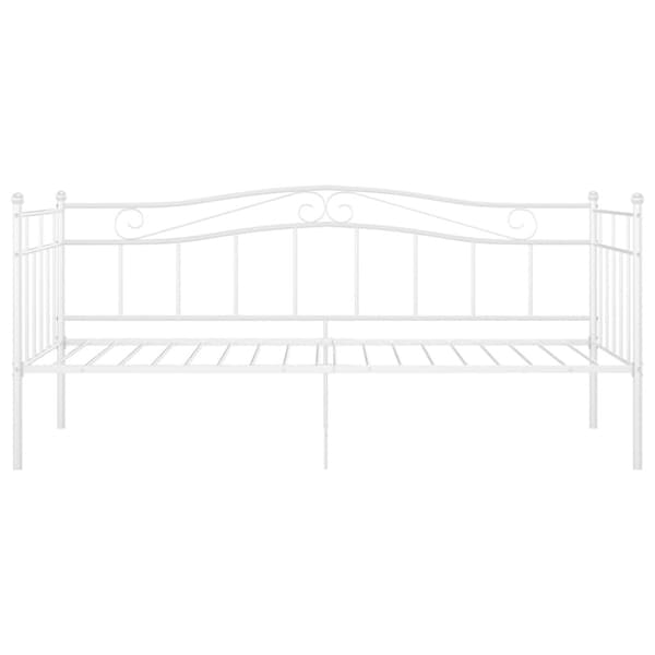 Sängram bäddsoffa vit metall 90x200 cm