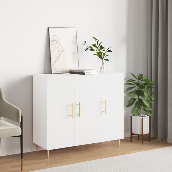 Skänk vit 90x34x80 cm konstruerat trä