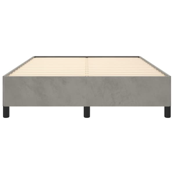 Sängram utan madrass ljusgrå 140x200 cm sammet