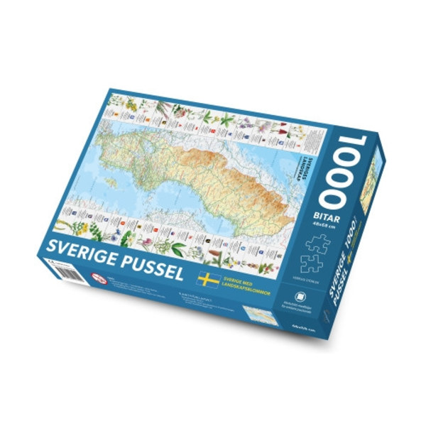 Sverige med landskapsblommor pussel 1000 bitar