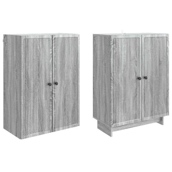 Skåpset 2 pcs Grå Sonoma 66 x 34,5 x 90 cm Konstruerat trä