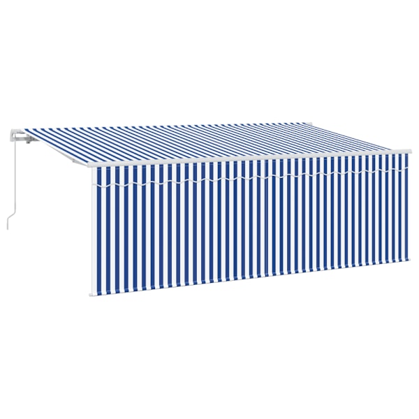 Utfällbar markis Randig Blå 350 x 200 cm tyg
