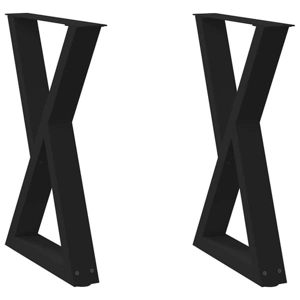 Matbordsben 2 st svarta 50x(72-73,3) cm stål