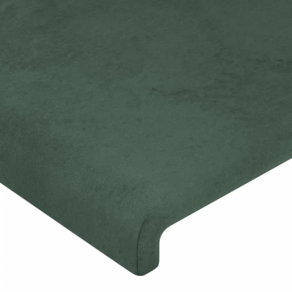 Sänggavel LED mörkgrön 160x5x118/128 cm sammet