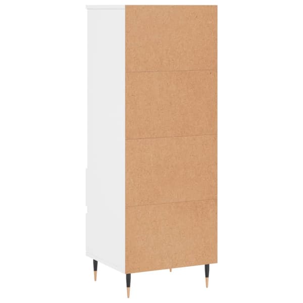 Högskåp vit 40x36x110 cm konstruerat trä