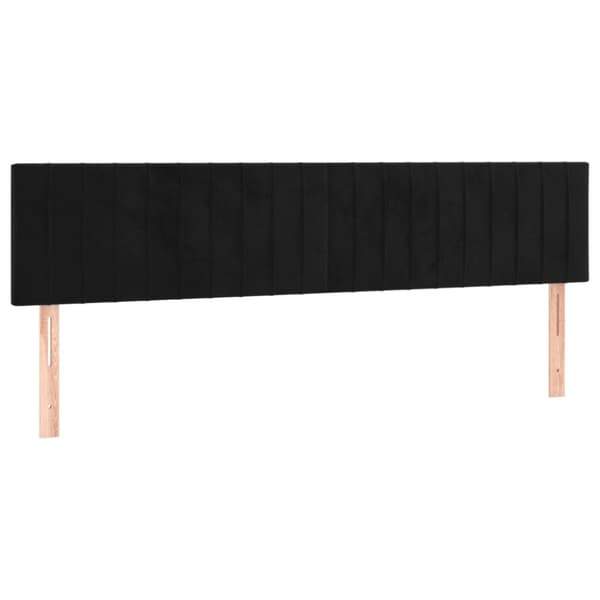 Ramsäng med madrass svart 160x200 cm sammet