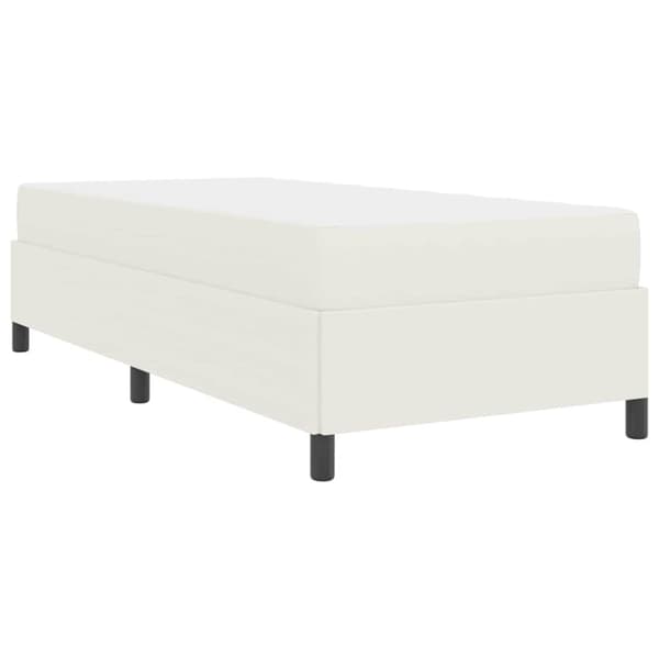 Sängram med madrass Kräm 90 x 200 cm tyg