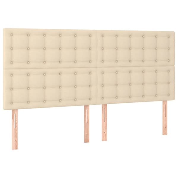 Ramsäng med madrass gräddvit 200x200 cm tyg