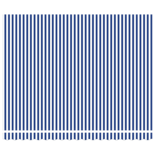 Markisram Blå och Vit 400 × 300 cm Polyester med PU-beläggning