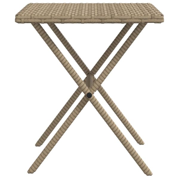 Solsängar 2 st med bord beige konstrotting
