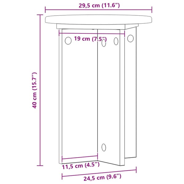 Växtställ 2 pcs Sonoma-ek Ø29,5 x 40 cm Konstruerat trä