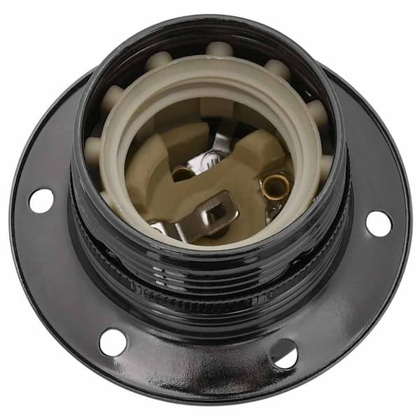 Lamphållare 2 st blank svart E27