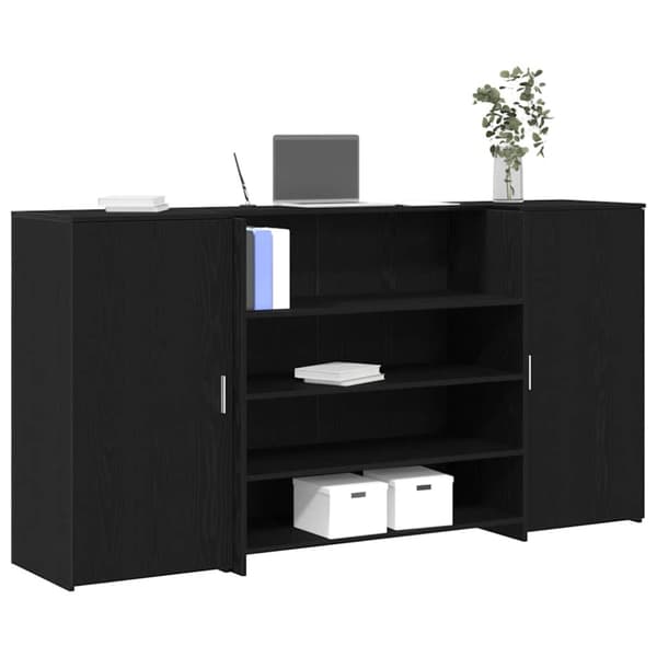 Receptionsdisk svart ek 200x50x103,5 cm konstruerat trä