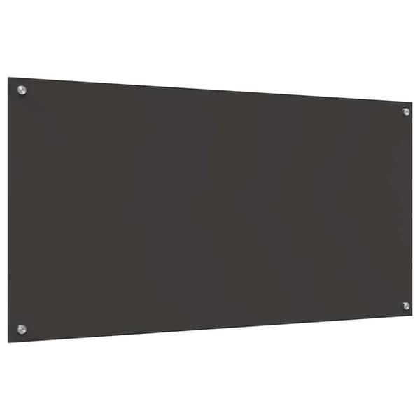 Köksskydd 2 st Mörkgrå 120 x 60 cm härdat glas