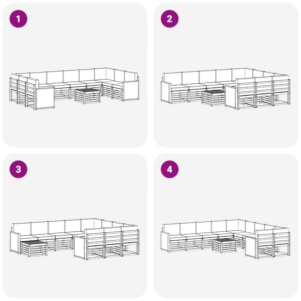 Utomhussoffset med kudde 8 pcs Naturlig och ljusgrå