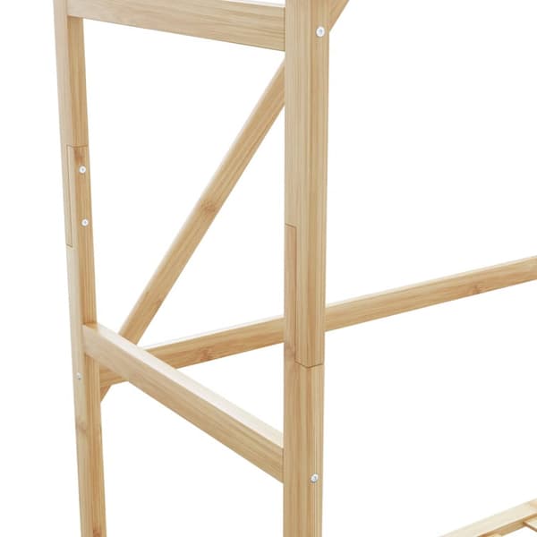 Klädställ med hyllor 110x40x175 cm bambu
