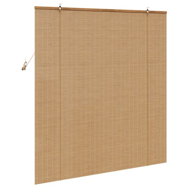 Rullgardin med gardiner Brun 140 x 160 cm Bambu