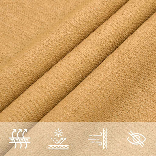 Solsegel 160 g/m² triangulär sand 5x5x5 m HDPE