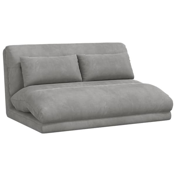 Golvstol Ljusgrå 110 x 82 x 55 cm Sammet