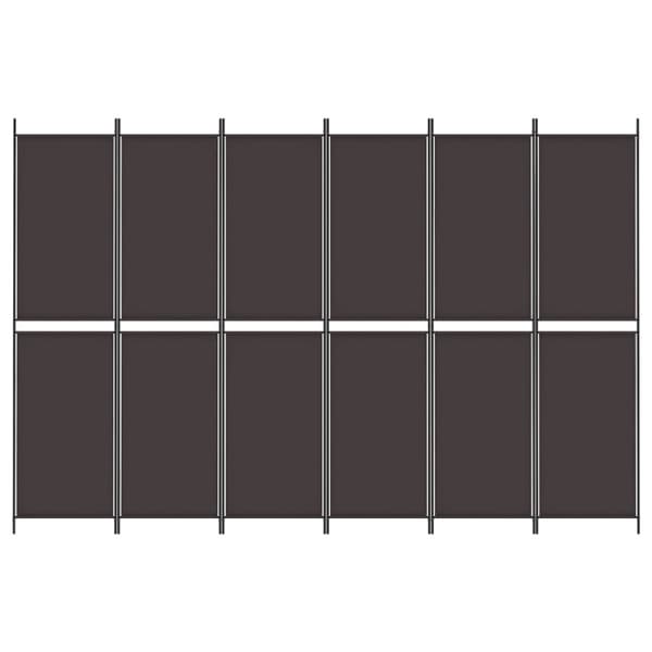 Rumsavdelare 6 paneler brun 300x200 cm tyg
