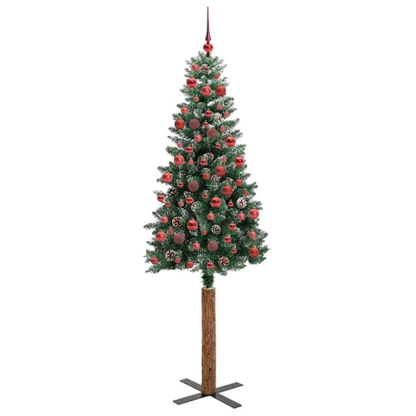 Smal julgran Grön 180 cm PVC och solid furu