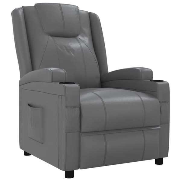 Reclinerfåtölj grå konstläder