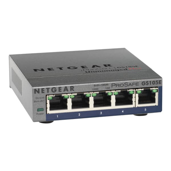 NETGEAR Plus GS105Ev2 - switch - 5 portar - Administrerad