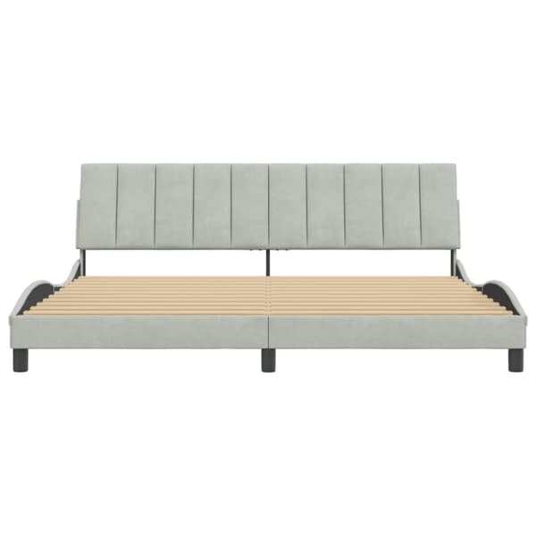Bed Frame without Mattress "Hanko" Light Grey 200x200 cm Velvet