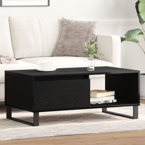 Kaffeebord Svart Ek 90x50x36,5 cm Konstruerat trä
