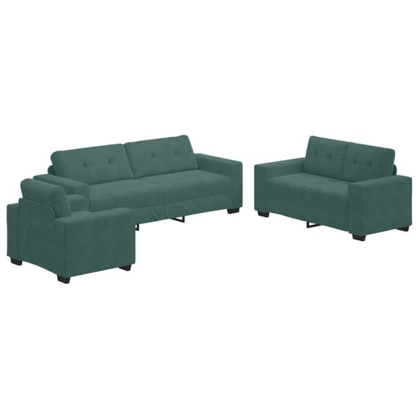 Soffset 3 pcs Mörkgrön 221 x 80 x 80 cm Sammet