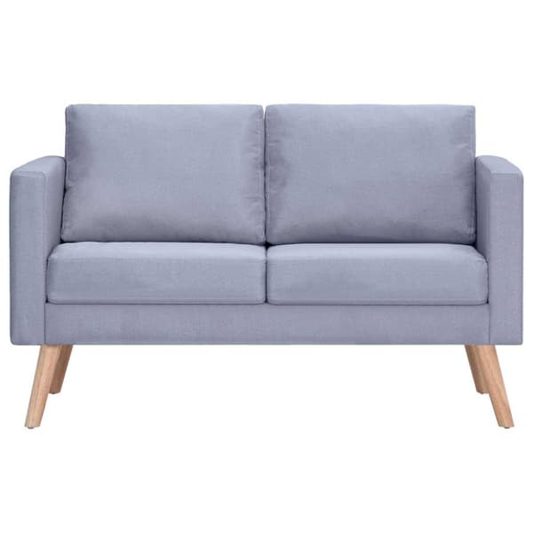 Soffa 2-sits tyg ljusgrå