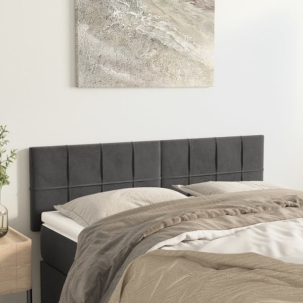 Huvudgavlar 2 st mörkgrå 72x5x78/88 cm sammet