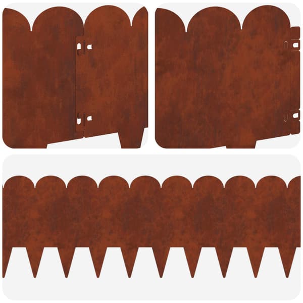 Kant för gräsmatta 30 pcs 103 x 25 cm Stål Rostig