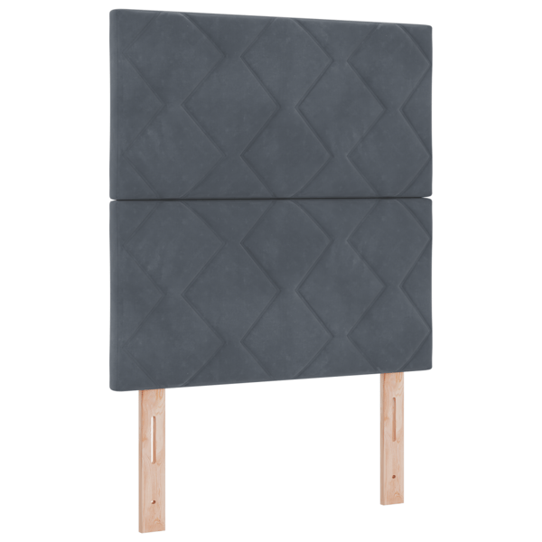 LED Box Säng med huvudgavel Mörkgrå 80 x 200 cm Sammet