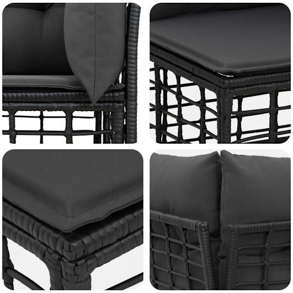 Utomhussoffset Svart Polyester