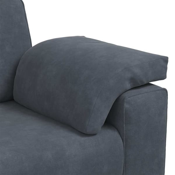 3-sitssoffa mörkgrå 220x77x82 cm sammet
