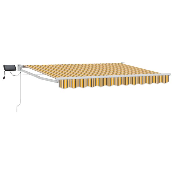 Manuell utdragbar markis med LED-lampor 3 x 2 m