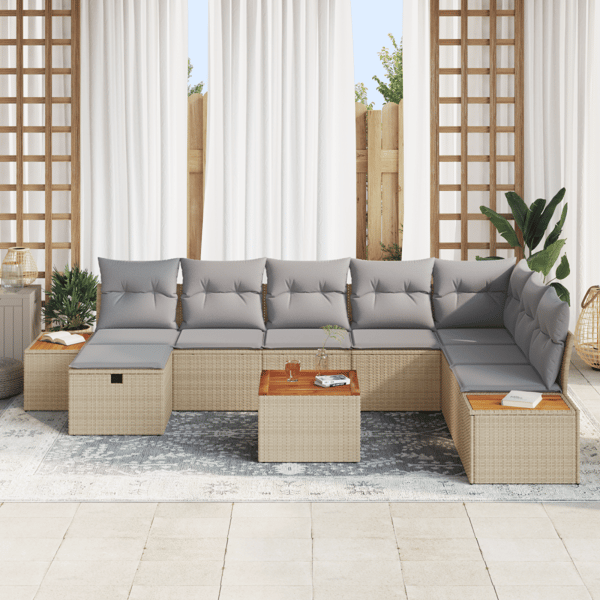 Trädgårdsoffset 9 st Beige konstrotting