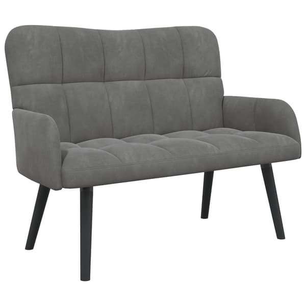 Tvåsitssoffa Mörkgrå 115 x 61 x 87 cm Sammet