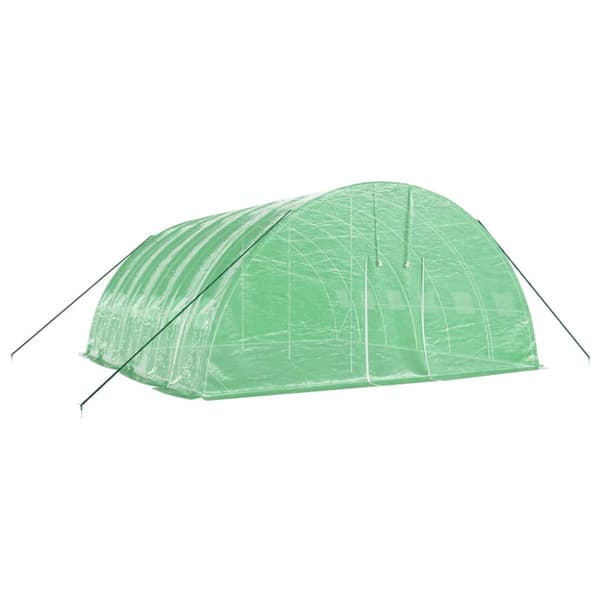 Växthus med stålram grön 36 m² 6x6x2,85 m