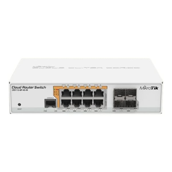 MikroTik Cloud Router Switch CRS112-8P-4S-IN - switch - 12 portar - Administrerad - rackmonterbar