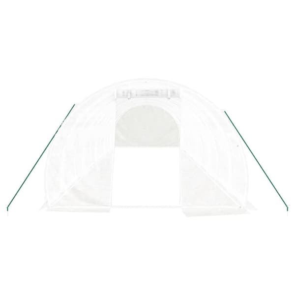 Växthus med stålram vit 30 m² 10x3x2 m