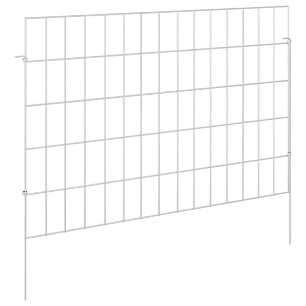 Trädgårdsstängsel med pålar 24 pcs 75 x 50 cm Mesh Silver